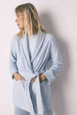 Robe midi de veludo azul com glitter