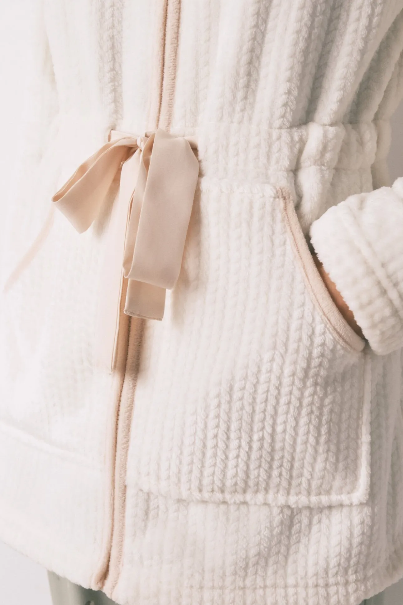Robe midi tecido polar branco