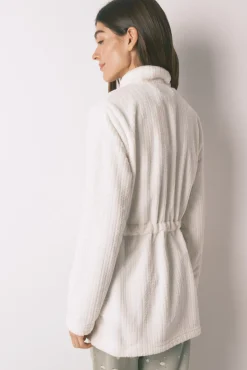 Robe midi tecido polar branco