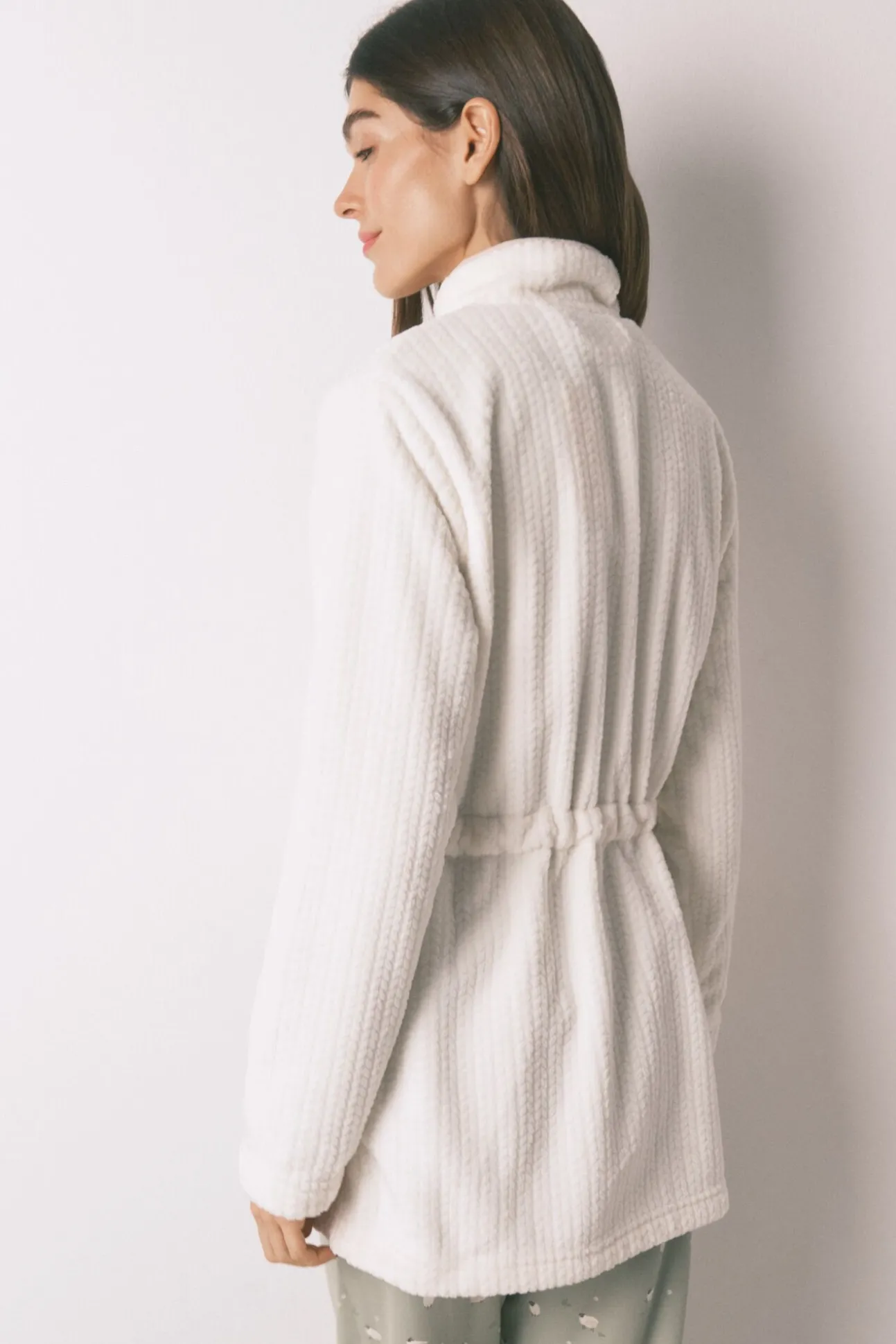 Robe midi tecido polar branco