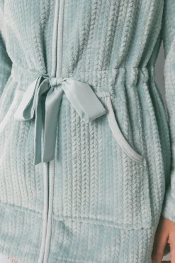 Robe midi tecido polar verde