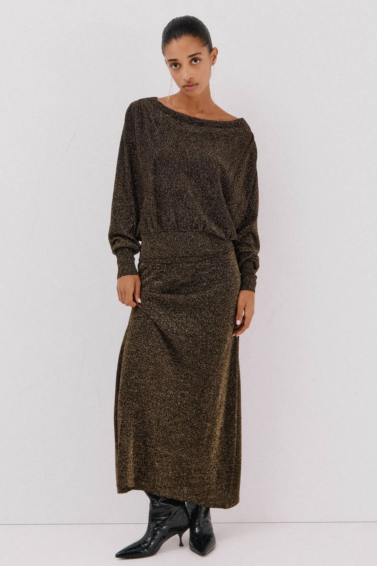 Saia de malha com lurex