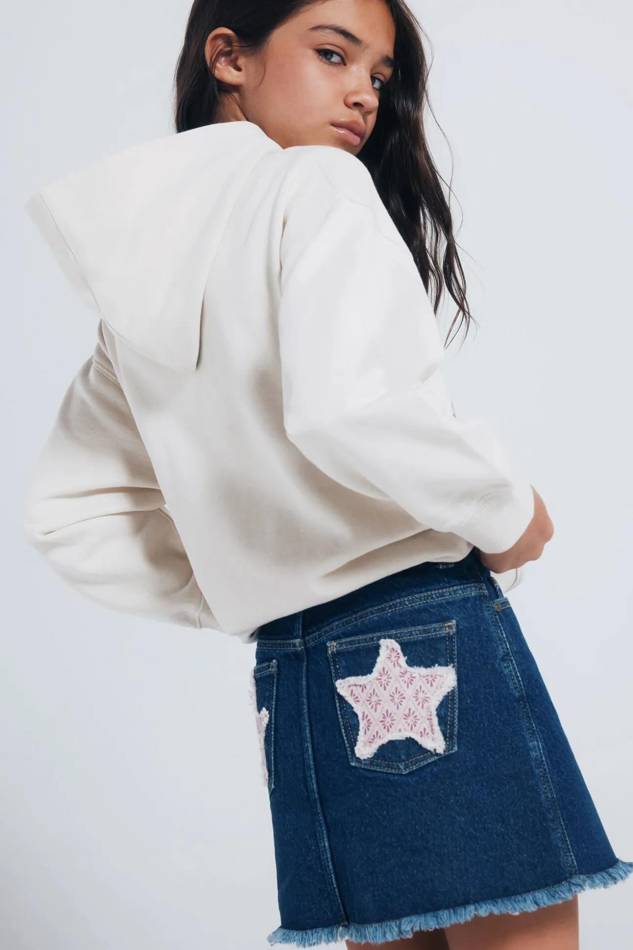 Saia denim menina