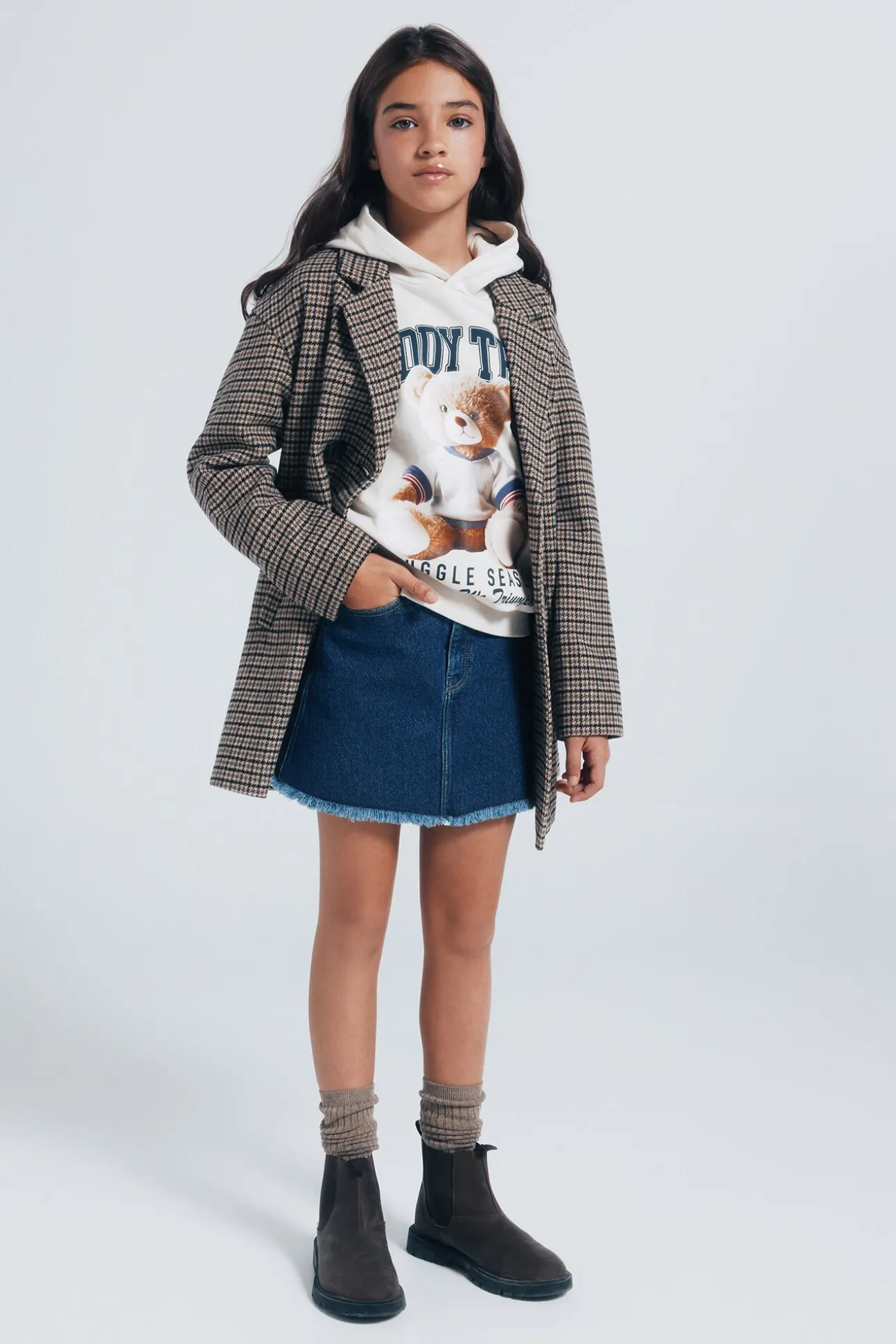 Saia denim menina