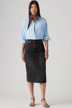 Saia jeans Levis® HR com fenda nas costas