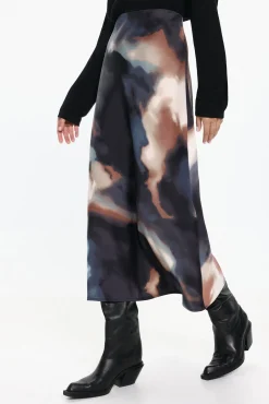 Saia longa estampada