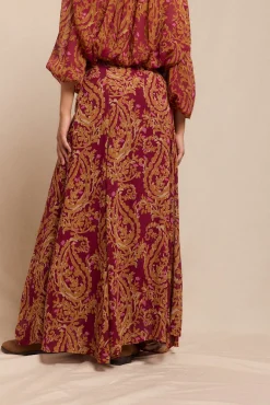 Saia midi capa estampada