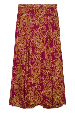 Saia midi capa estampada