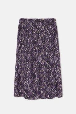 Saia midi com estampado ikat e abertura
