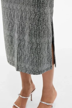 Saia midi com glitter