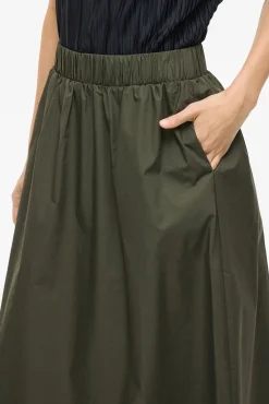 Saia midi de algodão orgânico com viscose