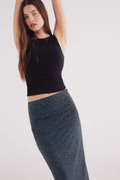 Saia midi de chiffon estampada