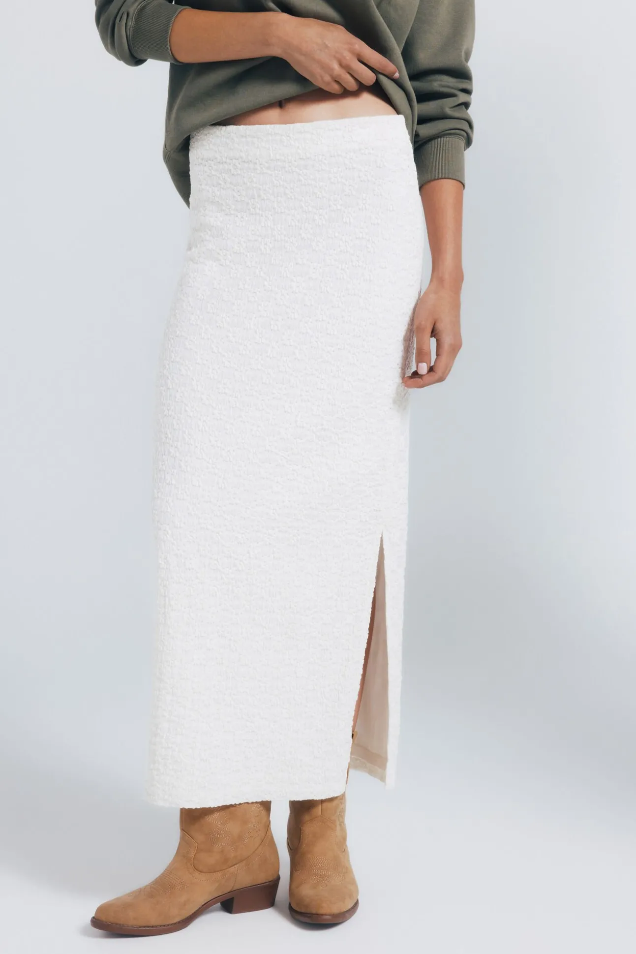 Saia midi de crochet