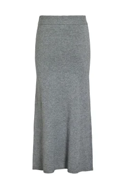 Saia midi de malha com viscose
