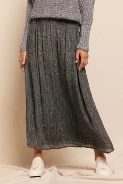 Saia midi em cetim estampado