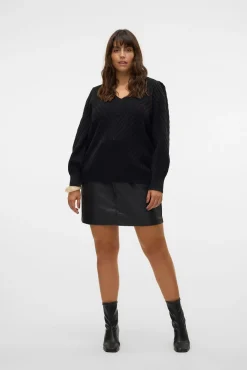Saia midi encerada plus size