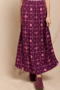 Saia midi estampada