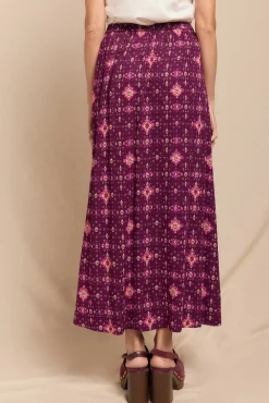 Saia midi estampada