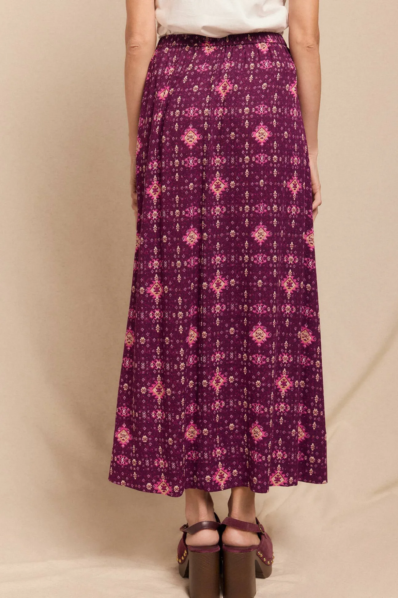 Saia midi estampada