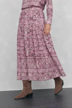 Saia midi estampada