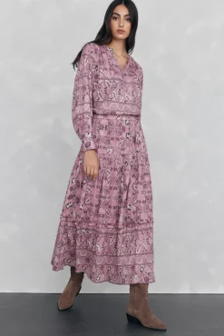 Saia midi estampada