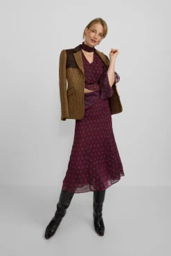 Saia midi estampado