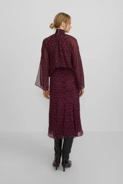Saia midi estampado