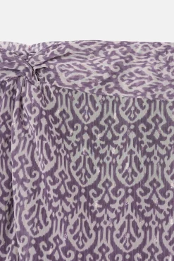 Saia midi estampado Ikat com abertura