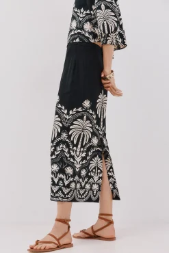 Saia reta estampada