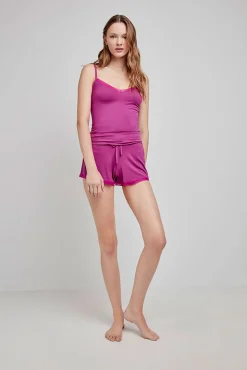 Shorts de pijama azul