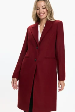 Sobretudo de tecido midi feminino