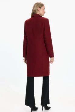 Sobretudo de tecido midi feminino