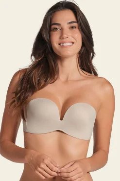 Soutien push-up alto antigravidade sem alças e sem aro