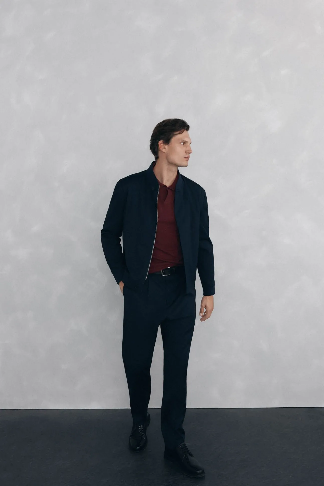 Suéter com gola Johnny em lã merino e cashmere