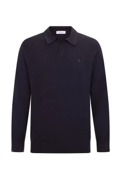 Suéter com gola Johnny em lã merino e cashmere