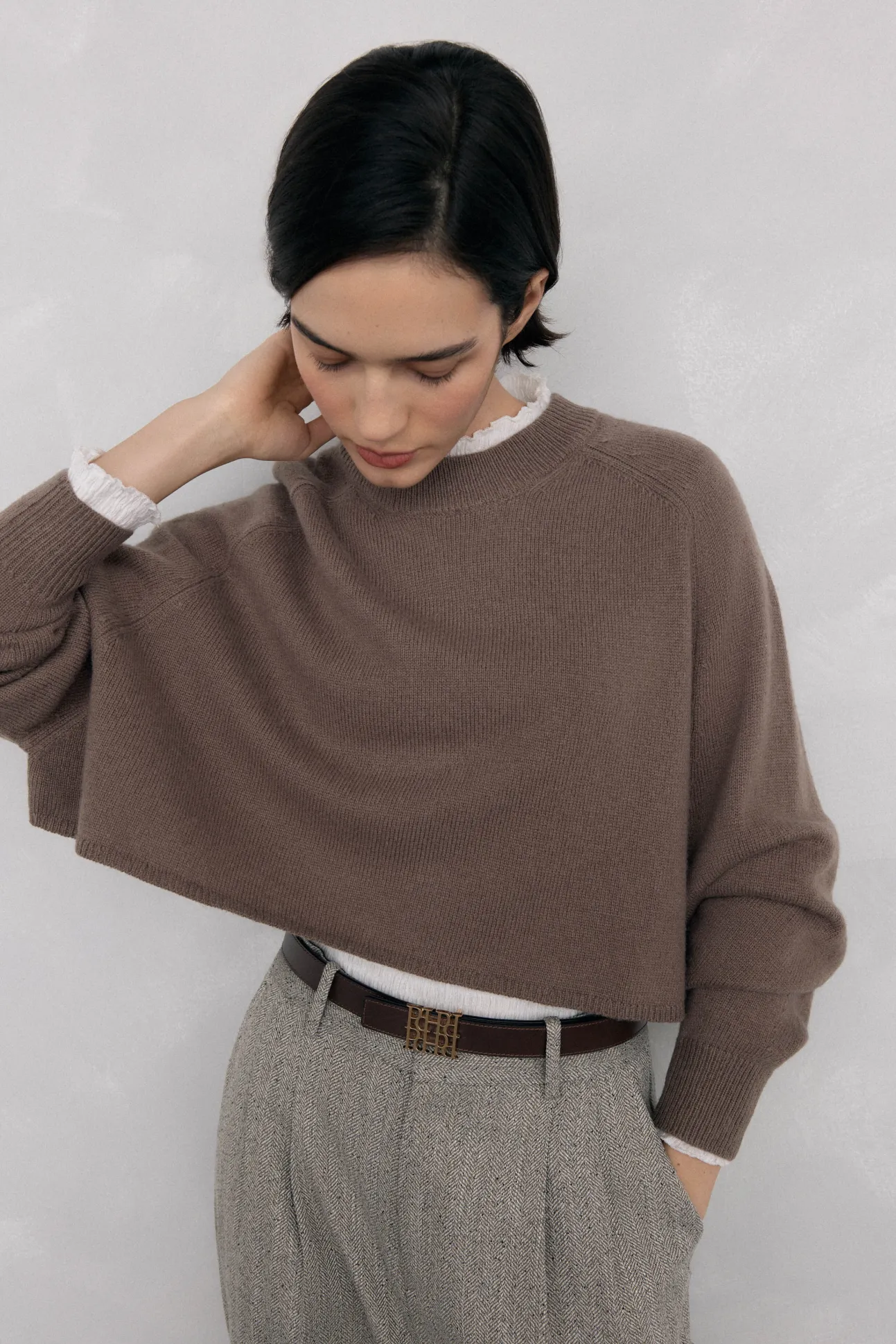 Suéter curto oversized