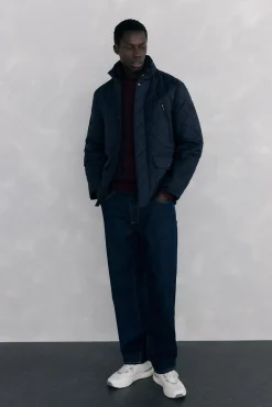 Suéter de gola caixa em lã merino e cashmere