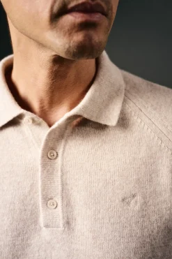 Suéter de lã com gola polo
