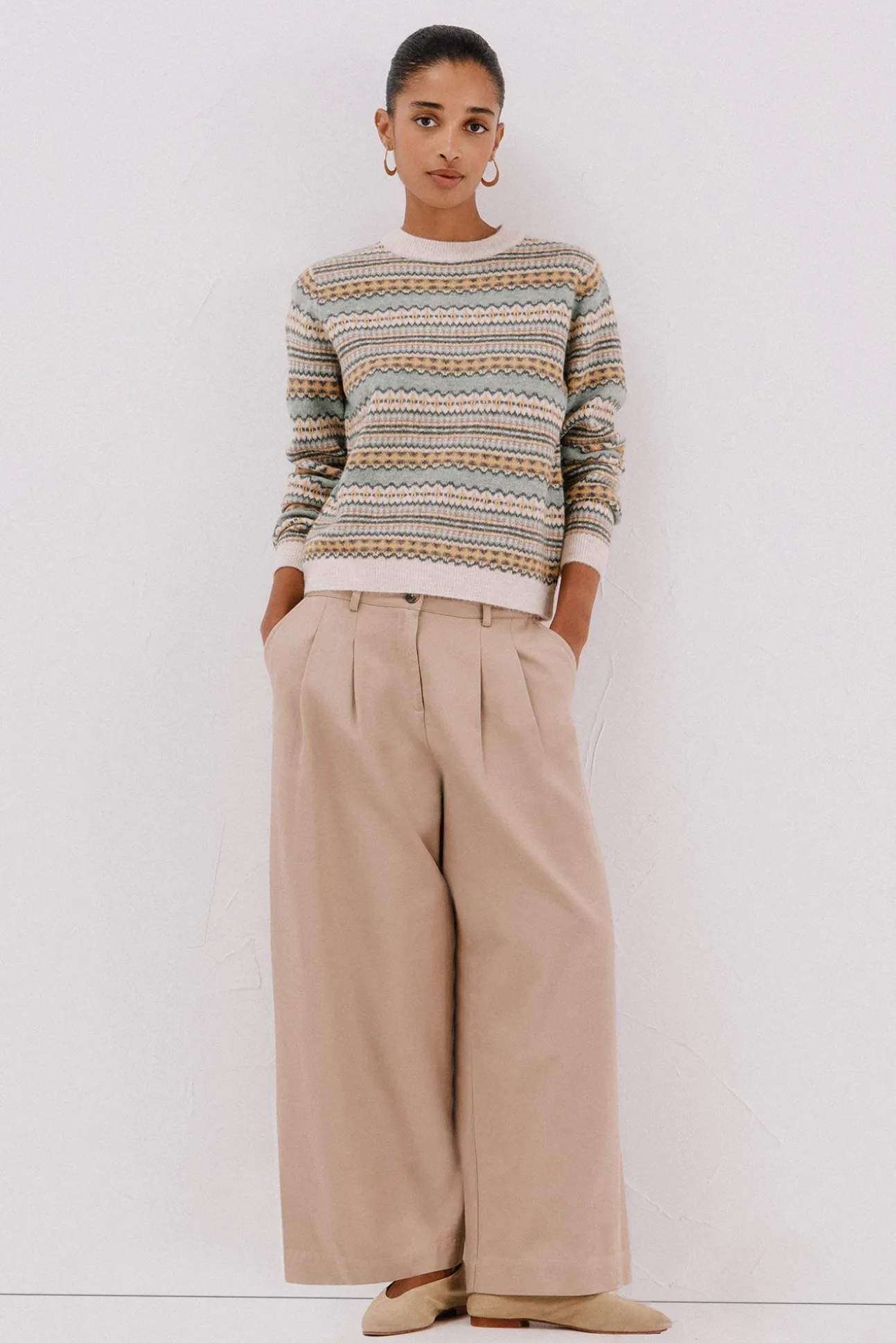 suéter de malha grega