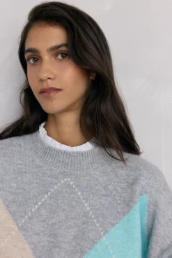 Suéter jacquard diamante
