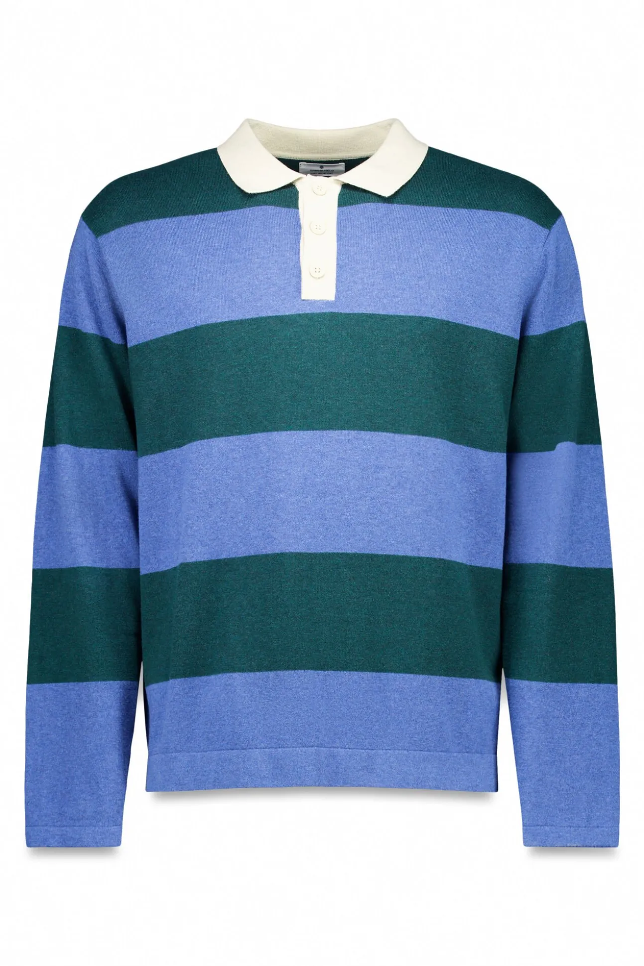 Suéter polo riscas largo