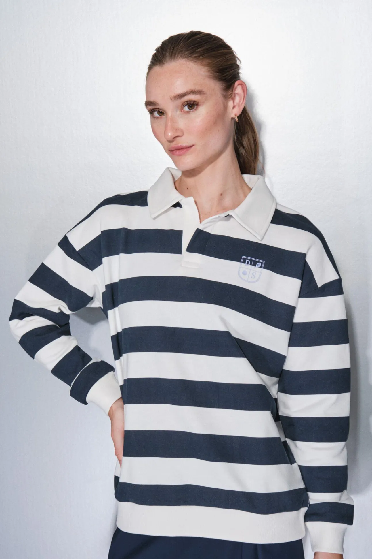 Sweatshirt 100% algodão com estampado riscas