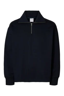 Sweatshirt 100% algodão orgânico com meia fecho-éclair