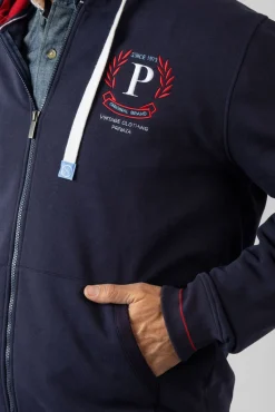 Sweatshirt aberto com capuz e bolsos