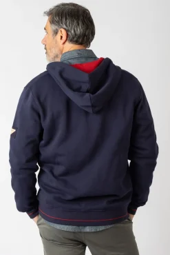 Sweatshirt aberto com capuz e bolsos