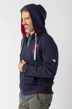 Sweatshirt aberto com capuz e bolsos