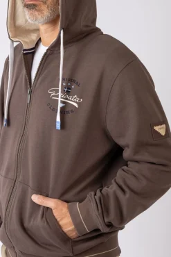 Sweatshirt aberto com capuz e bolsos