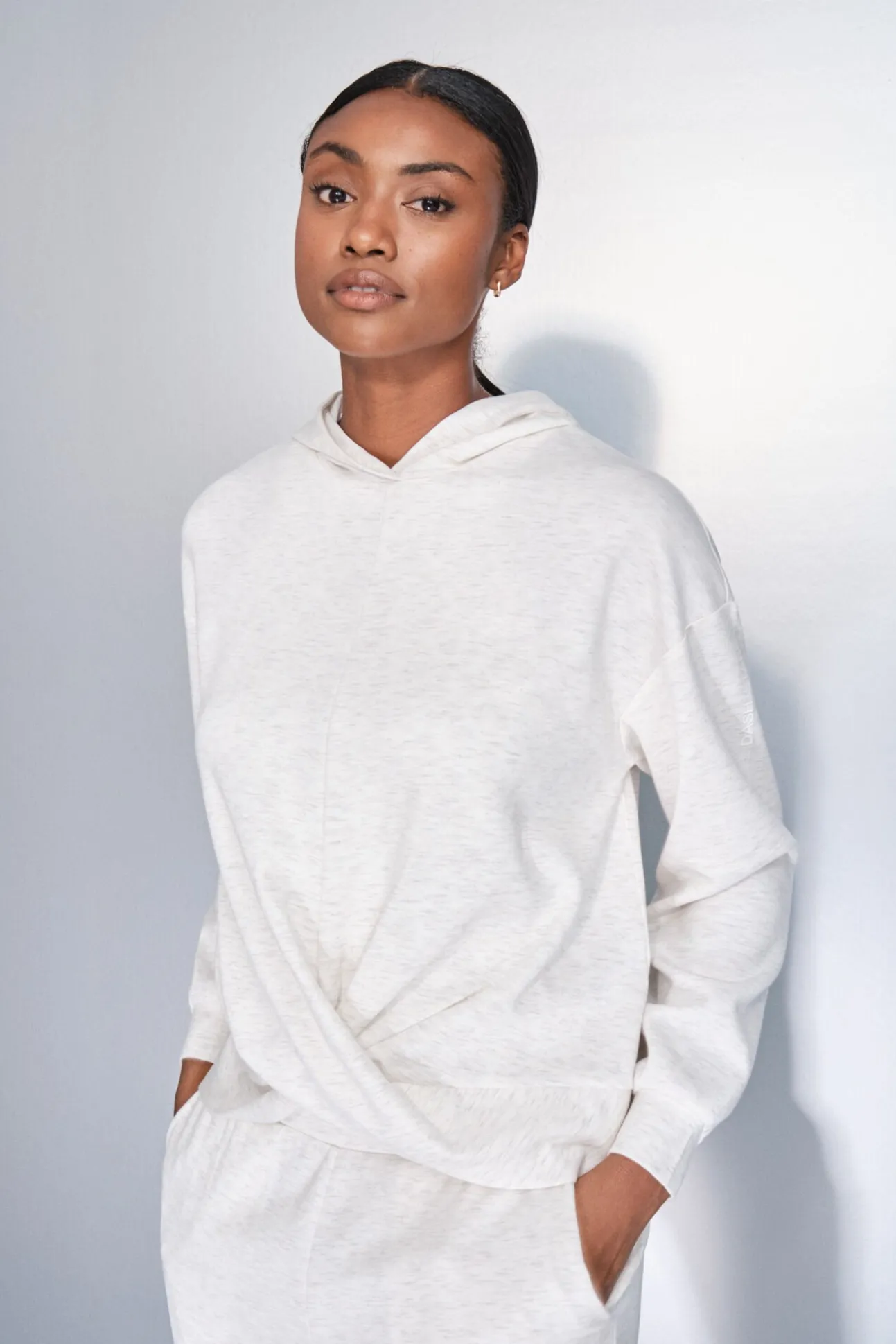 Sweatshirt branco drapeado