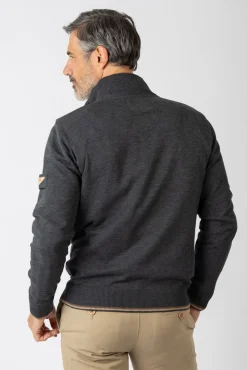 Sweatshirt básica com fecho