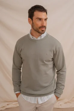 Sweatshirt básico com gola redonda